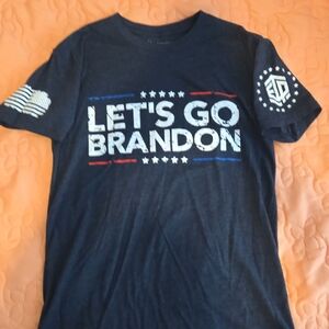 Livesore Let's Go Brandon T-shirt Unisex Small Navy Blue